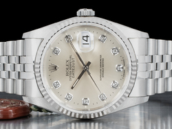 Rolex Datejust 36 Argento Jubilee 16234 Silver Lining Diamanti 